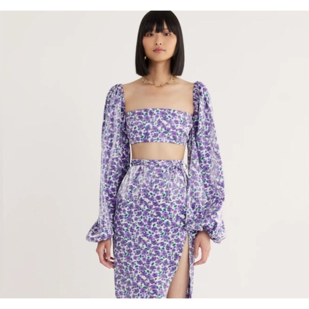 NWT Rumer Soraya Floral Crop Top Lilac Size Small